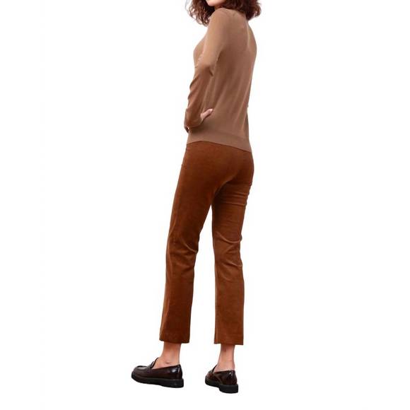 NEW AVENUE MONTAIGNE leo fine corduroy pants in cognac - Picture 4 of 5